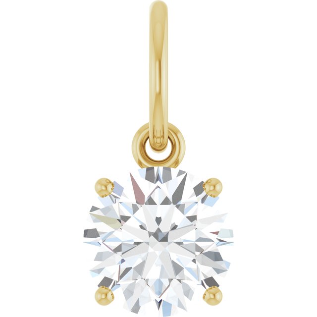 1 ct Lab-Grown Diamond Charm/Pendant in 14K Yellow Gold
