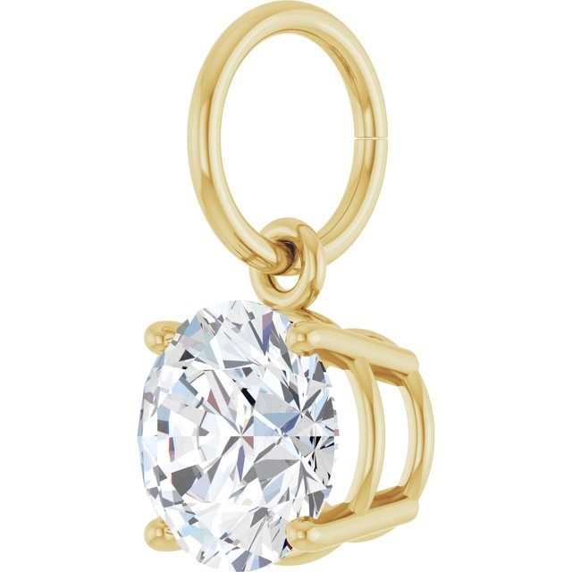 1 ct Lab-Grown Diamond Charm/Pendant in 14K Yellow Gold — view 2