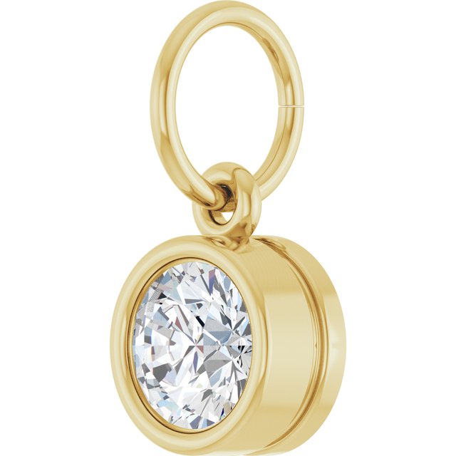 1/2 ct Lab-Grown Diamond Bezel-Set Charm/Pendant in 14K Yellow Gold — view 2