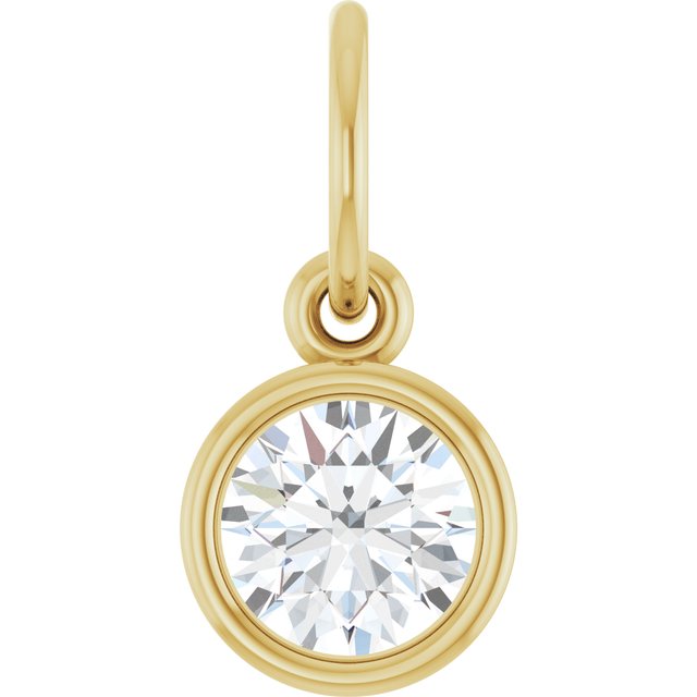 1/2 ct Lab-Grown Diamond Bezel-Set Charm/Pendant in 14K Yellow Gold