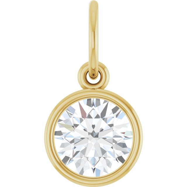 1 ct Lab-Grown Diamond Bezel-Set Charm/Pendant in 14K Yellow Gold