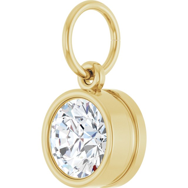 1 ct Lab-Grown Diamond Bezel-Set Charm/Pendant in 14K Yellow Gold — view 2