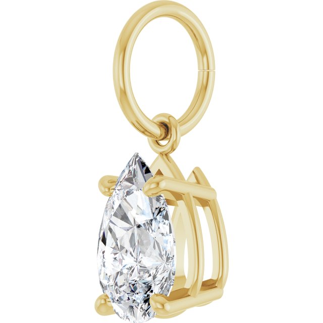 3/4 ct Lab-Grown Diamond Charm/Pendant in 14K Yellow Gold — view 2