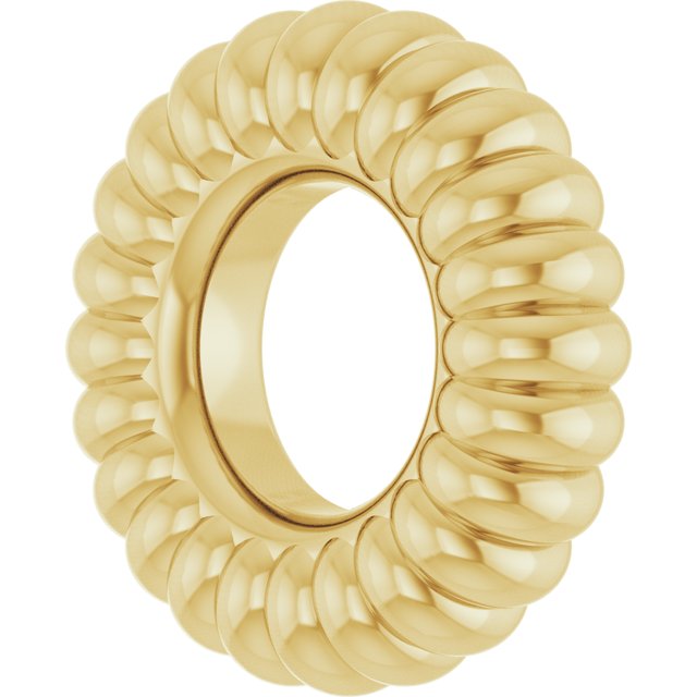 Fluted Roundel Charm/Pendant in 14K Yellow Gold — view 2