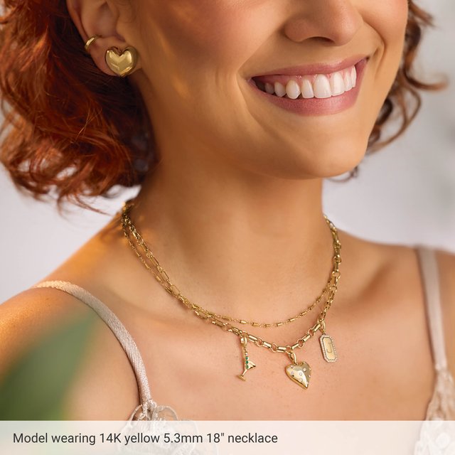 14K Yellow Gold 5.3 mm Paperclip-Style 18