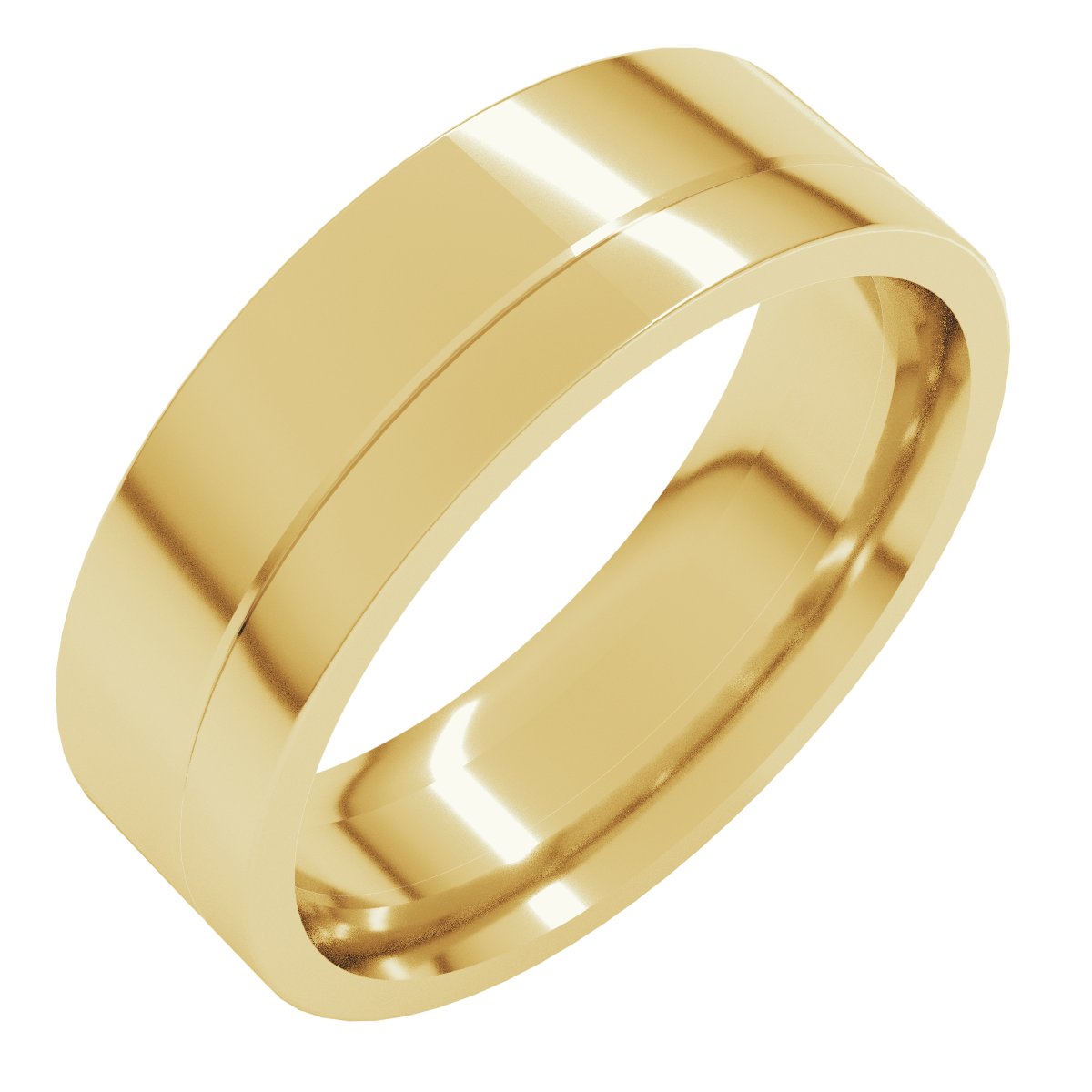 7 mm Flat Edge Band in 14K Yellow Gold