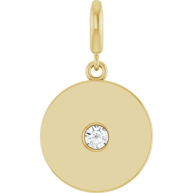 1/10 ct Lab-Grown Diamond Charm/Pendant in 14K Yellow Gold