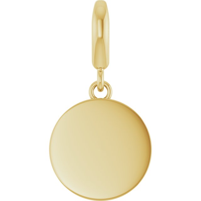 19.5 × 10 mm Engravable Disc Charm/Pendant in 14K Yellow Gold