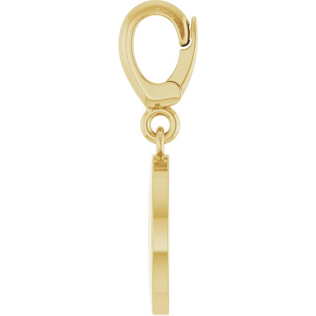 19.5 × 10 mm Engravable Disc Charm/Pendant in 14K Yellow Gold — view 3