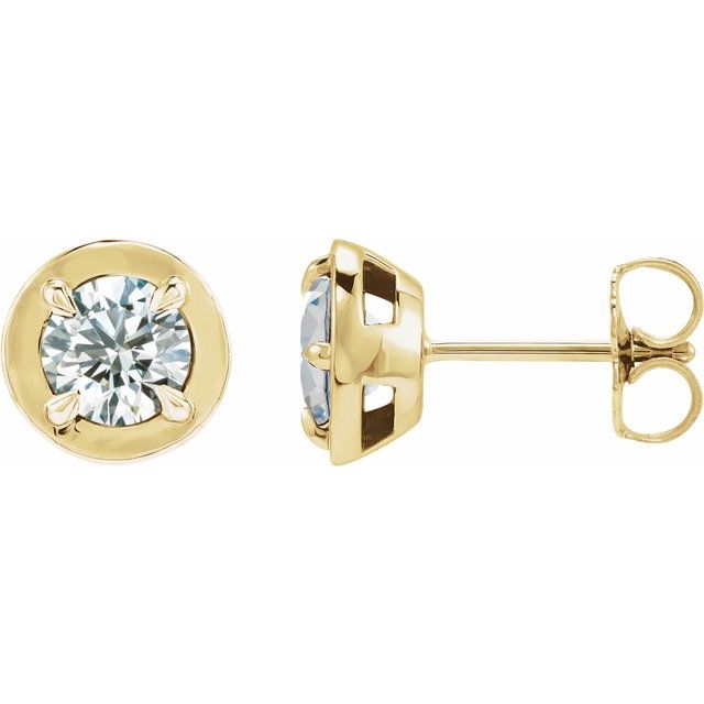 1 ctw Lab-Grown Diamond Stud Earrings in 14K Yellow Gold