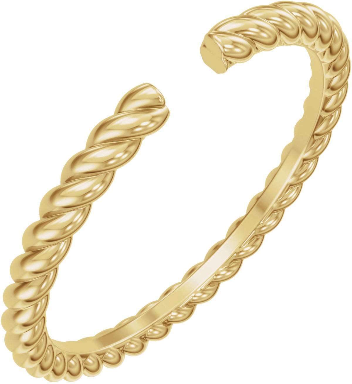14K Yellow Gold Rope Open Band