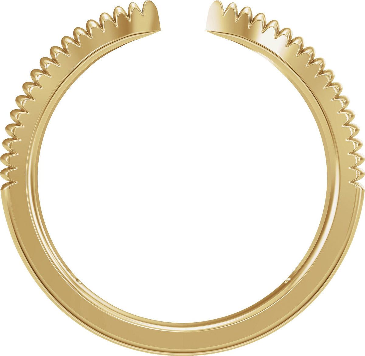 14K Yellow Gold Ridged Open Band