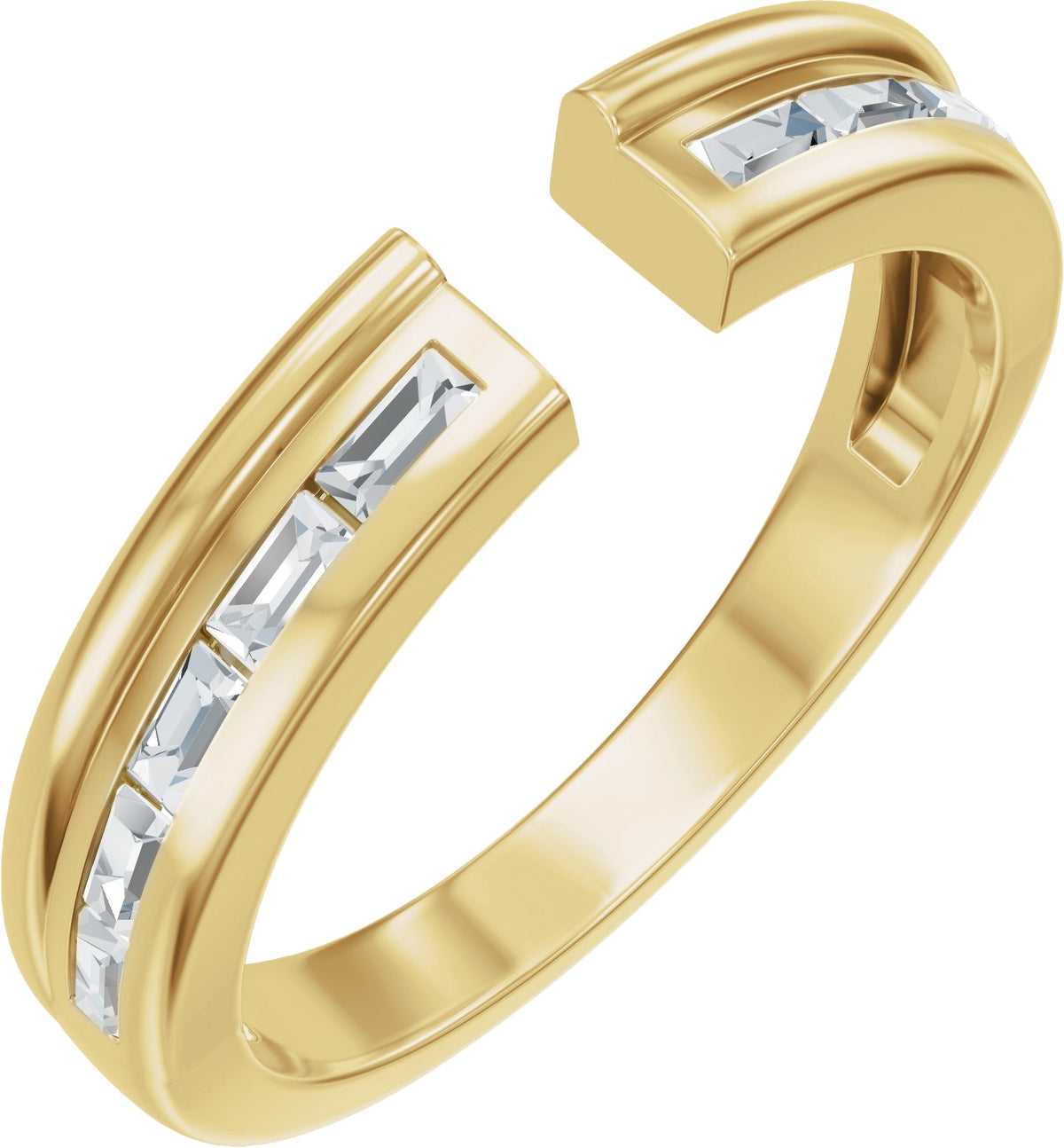 1/4 ct Lab-Grown Diamond Open Band in 14K Yellow Gold — view 2