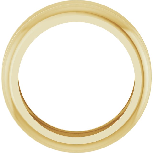7 mm Lightweight Grooved Dome Stackable Ring in 14K Yellow Gold — view 2