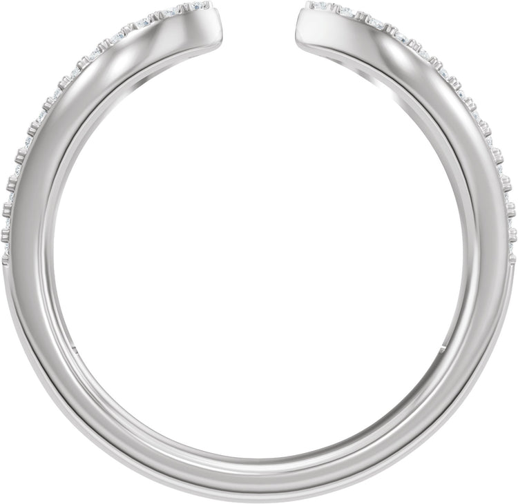 14K White Gold 1/3 CTW Lab-Grown Diamond Pave'-Style Open Band