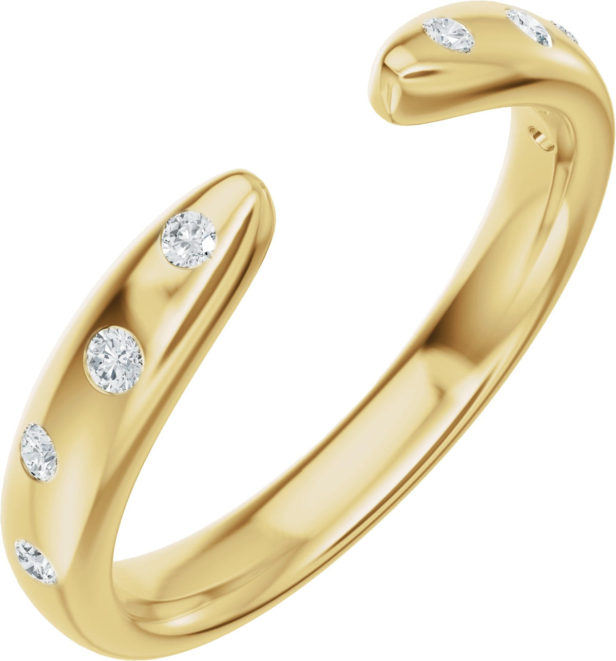 14K Yellow Gold 1/8 CTW Lab-Grown Diamond Open Band