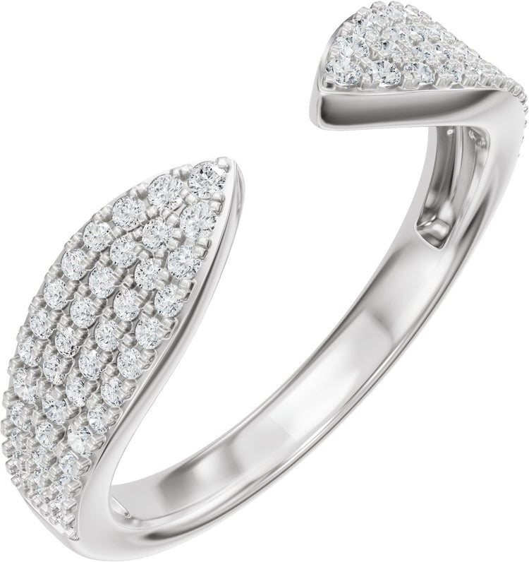 14K White Gold 1/3 CTW Lab-Grown Diamond Pave'-Style Open Band