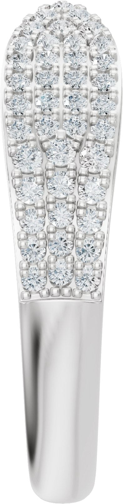14K White Gold 1/3 CTW Lab-Grown Diamond Pave'-Style Open Band