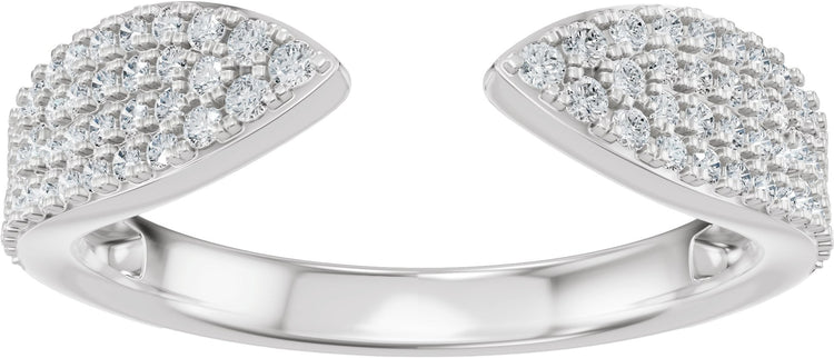 14K White Gold 1/3 CTW Lab-Grown Diamond Pave'-Style Open Band