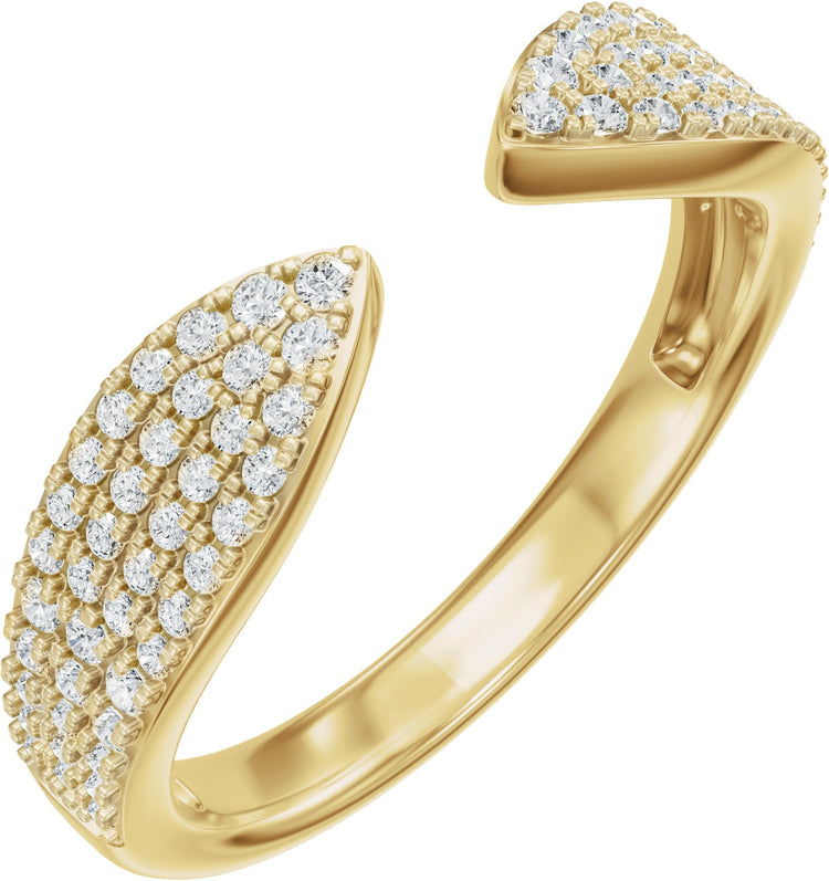 14K Yellow Gold 1/3 CTW Lab-Grown Diamond Pave'-Style Open Band