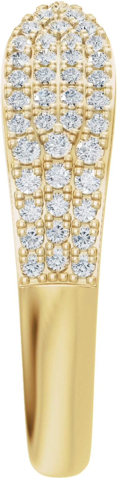 14K Yellow Gold 1/3 CTW Lab-Grown Diamond Pave'-Style Open Band