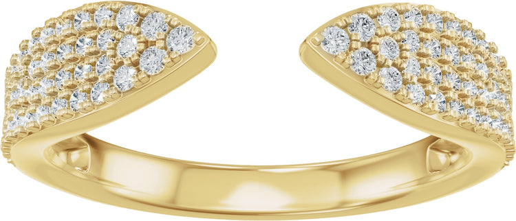 14K Yellow Gold 1/3 CTW Lab-Grown Diamond Pave'-Style Open Band
