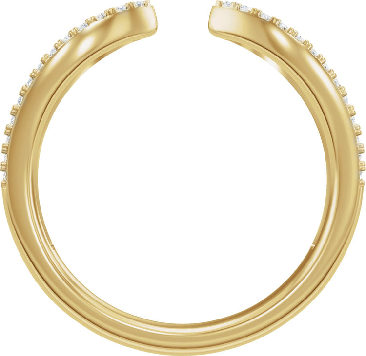 14K Yellow Gold 1/3 CTW Lab-Grown Diamond Pave'-Style Open Band