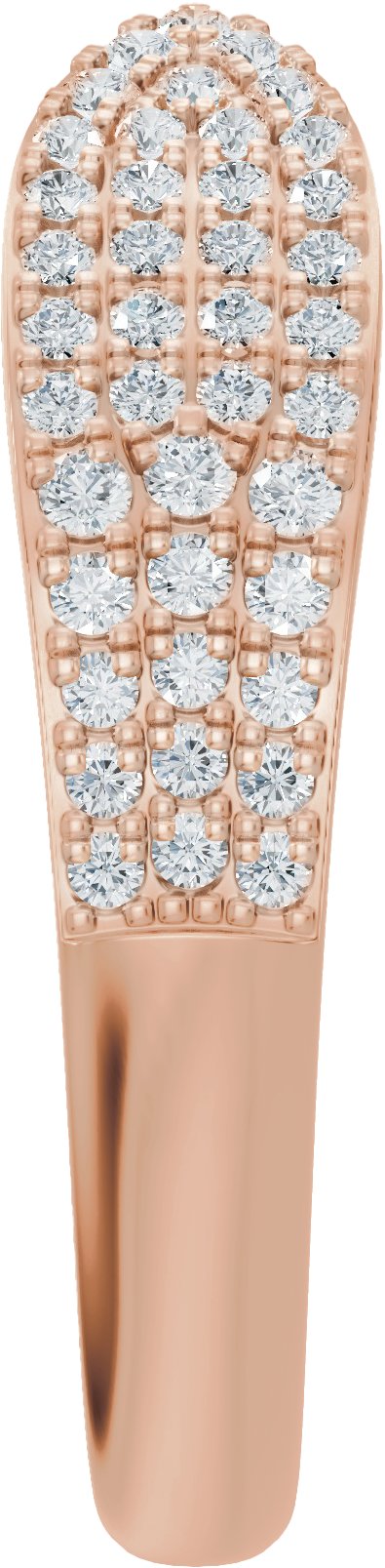 14K Rose Gold 1/3 CTW Lab-Grown Diamond Pave'-Style Open Band