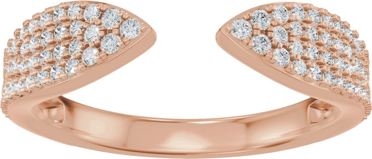14K Rose Gold 1/3 CTW Lab-Grown Diamond Pave'-Style Open Band