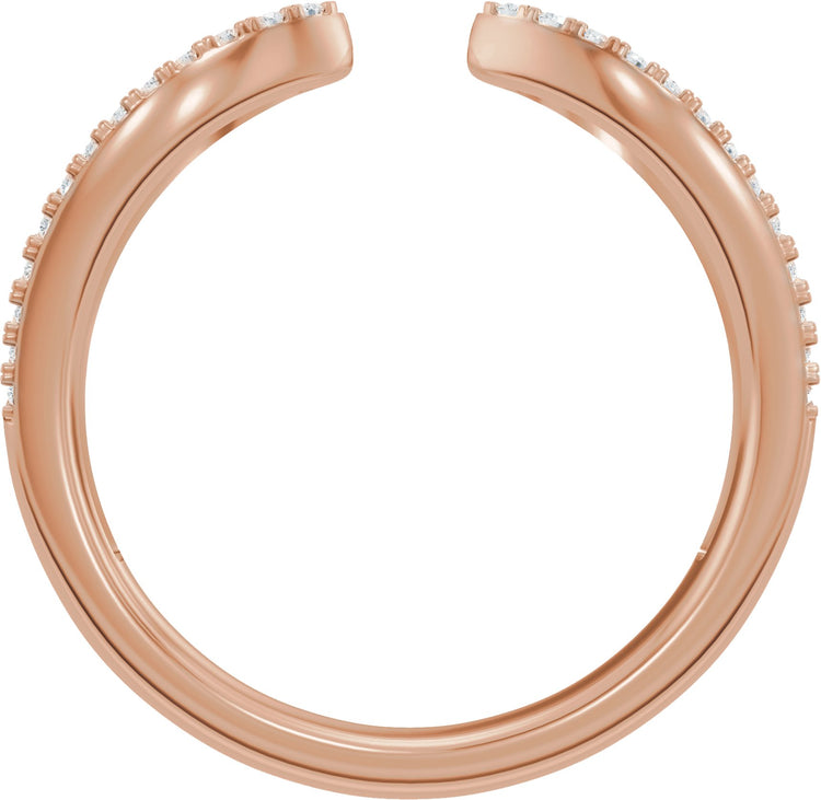 14K Rose Gold 1/3 CTW Lab-Grown Diamond Pave'-Style Open Band