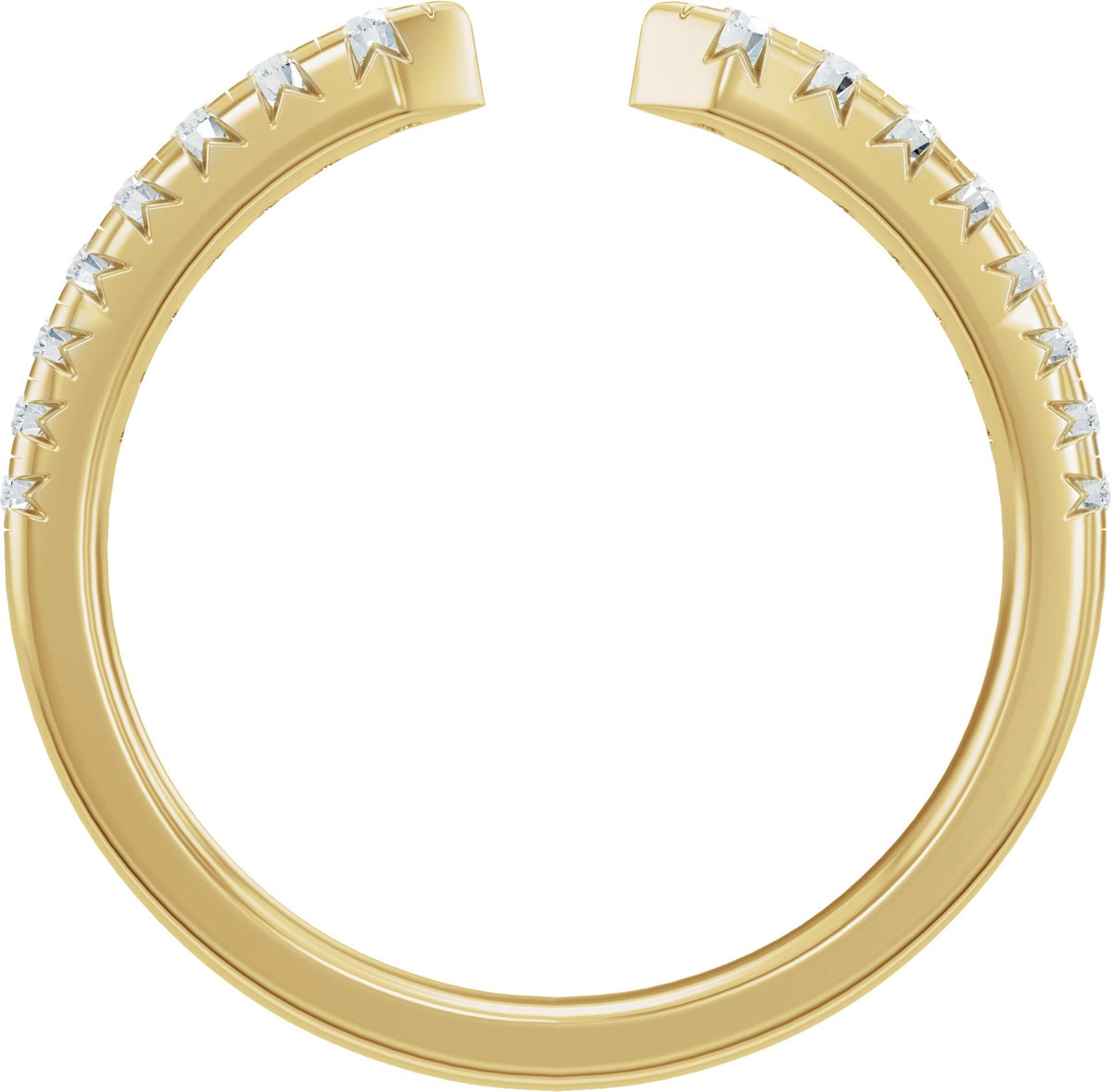 14K Yellow Gold 1/4 CTW Natural Diamond French-Set Open Band