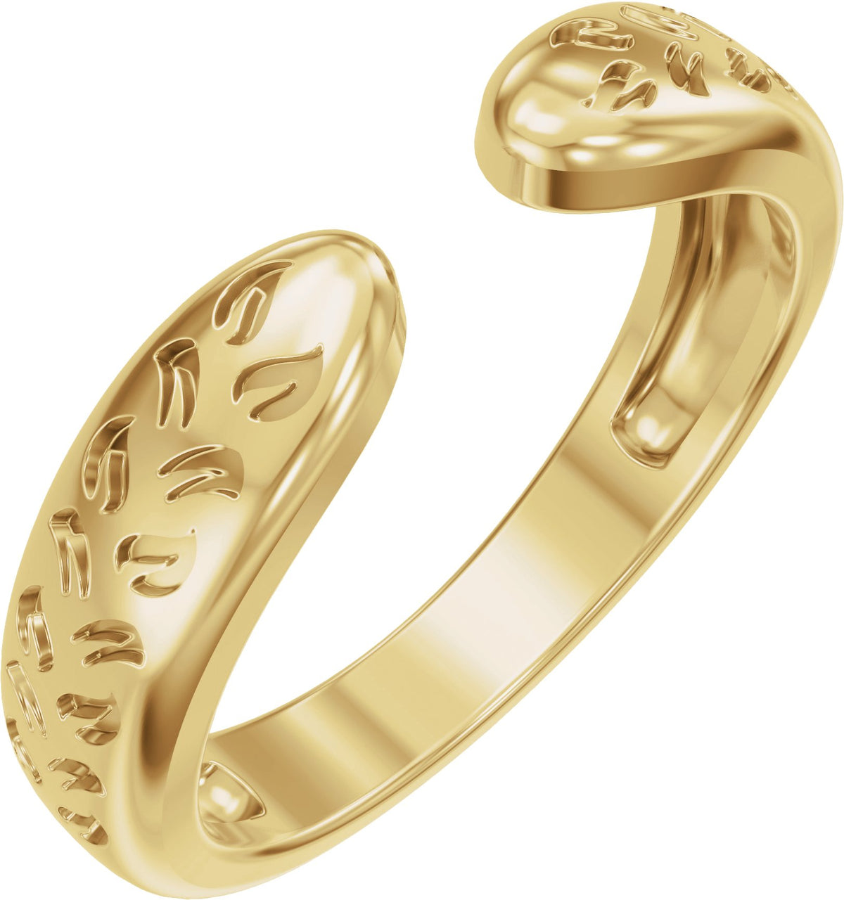 14K Yellow Gold 3 mm Nature-Inspired Open Band