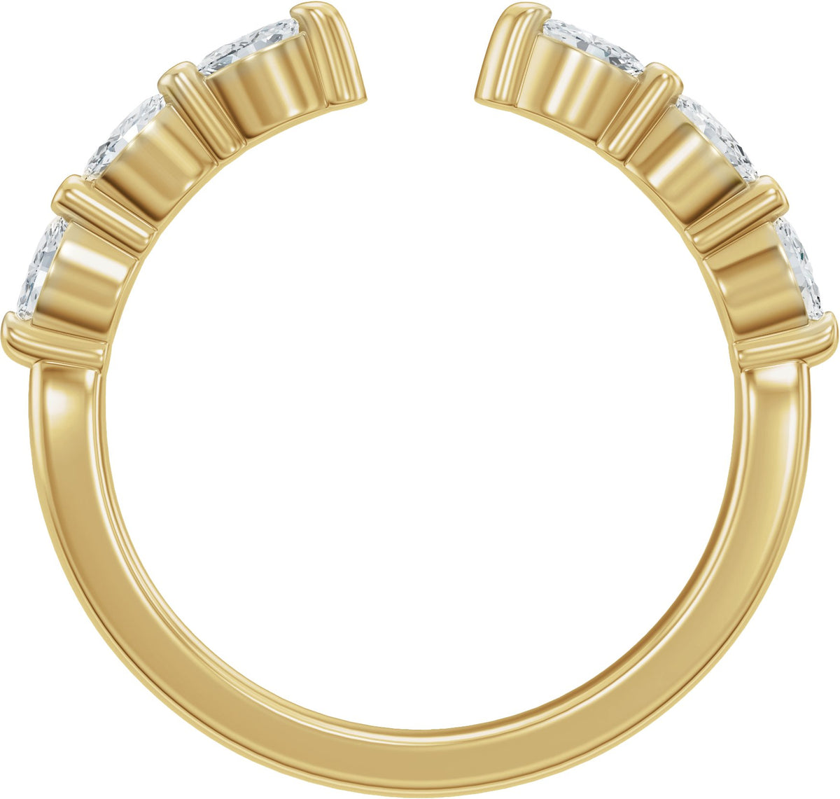 14K Yellow Gold 1/3 CTW Natural Diamond Vintage-Inspired Open Band