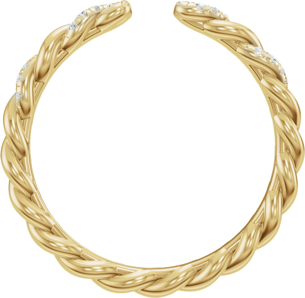 14K Yellow Gold .08 CTW Natural Diamond Rope Open Band