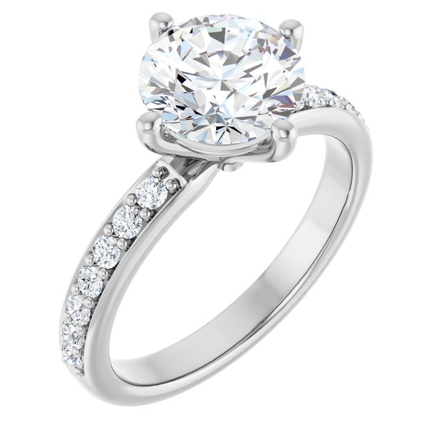 Approx. 2 CT Lab-Grown Diamond Engagement Ring in 14K White Gold, view 1