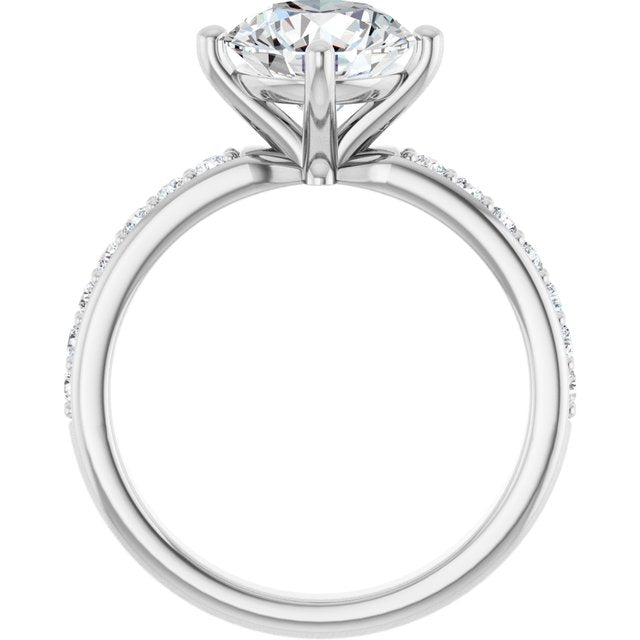 Approx. 2 CT Lab-Grown Diamond Engagement Ring in 14K White Gold, view 2