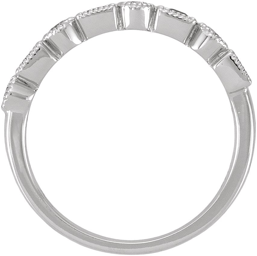 14K White Gold 1/5 CTW Natural Diamond & Natural Blue Sapphire Anniversary Band