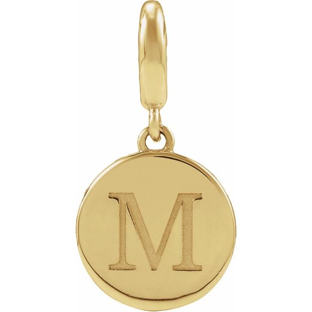 19.5 × 10 mm Engravable Disc Charm/Pendant in 14K Yellow Gold — view 4
