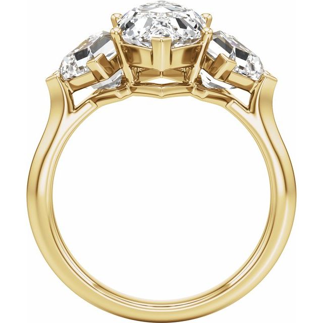 5 1/6 ctw Lab-Grown Diamond Three-Stone Engagement Ring, 14K Yellow Gold — view 2