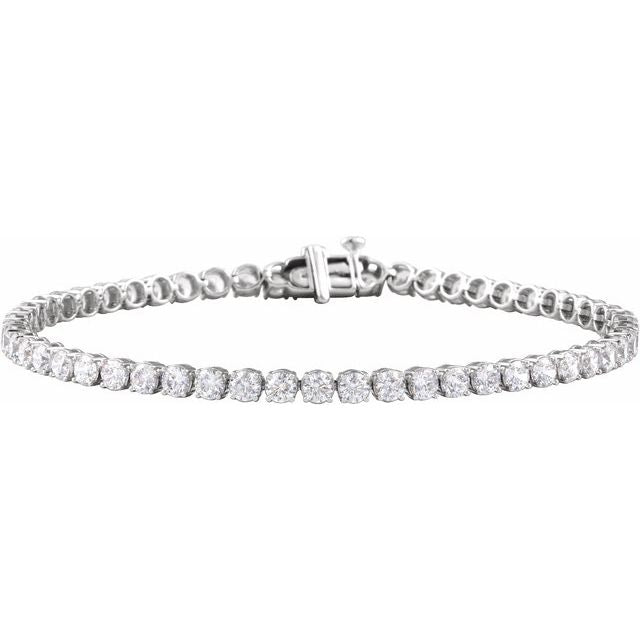 14K white gold lab-grown diamond lightweight line bracelet