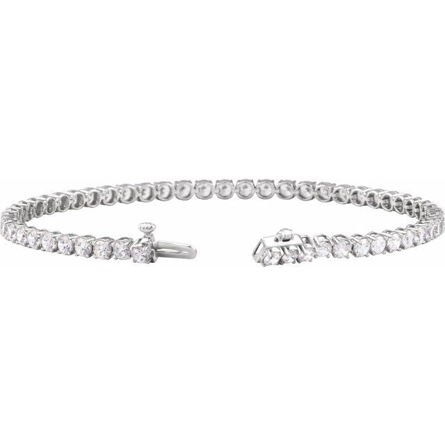 5 ct Lab-Grown Diamond Lightweight Line Bracelet in 14K White Gold — view 2