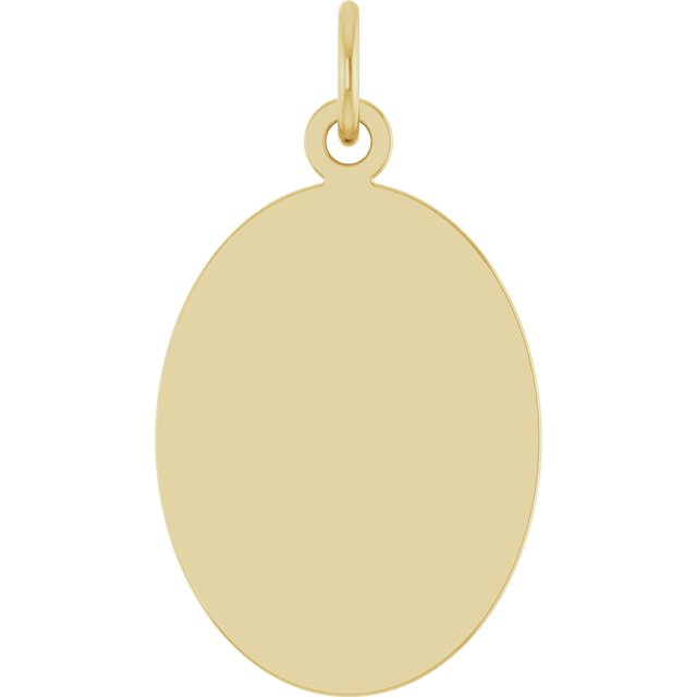 20.3 × 11.25 mm Engravable Oval Disc Pendant in 14K Yellow Gold