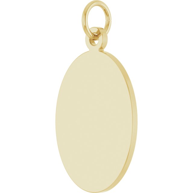 20.3 × 11.25 mm Engravable Oval Disc Pendant in 14K Yellow Gold — view 2