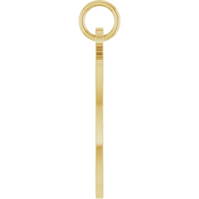 20.3 × 11.25 mm Engravable Oval Disc Pendant in 14K Yellow Gold — view 3