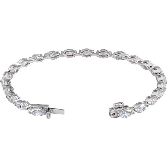 5 3/4 ct Lab-Grown Diamond Line Bracelet in 14K White Gold — view 2