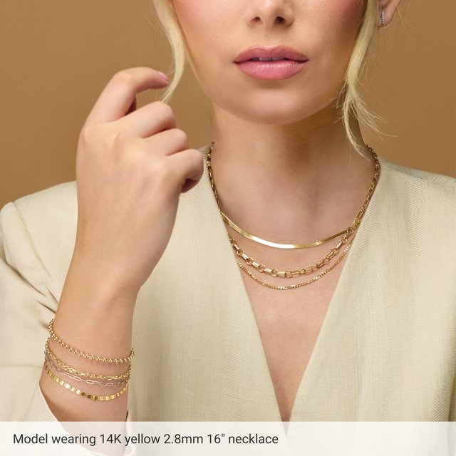 14K Yellow Gold 2.8 mm Flexible Herringbone 16