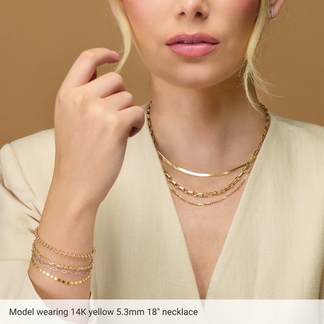 14K Yellow Gold 5.3 mm Paperclip-Style 18