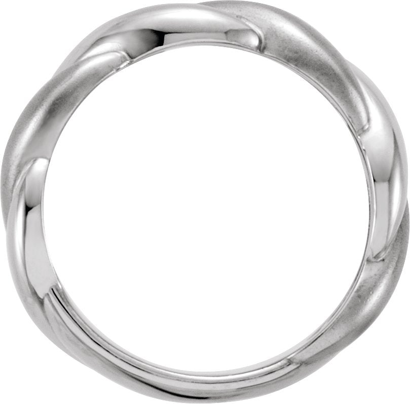 14K White Gold Rope Ring
