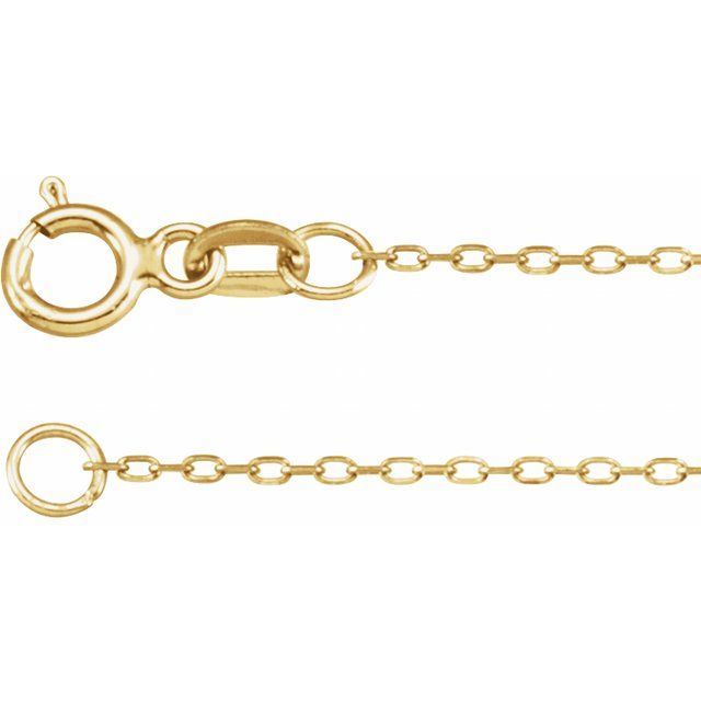 14K Yellow .80 mm Diamond-Cut Cable 18" Chain