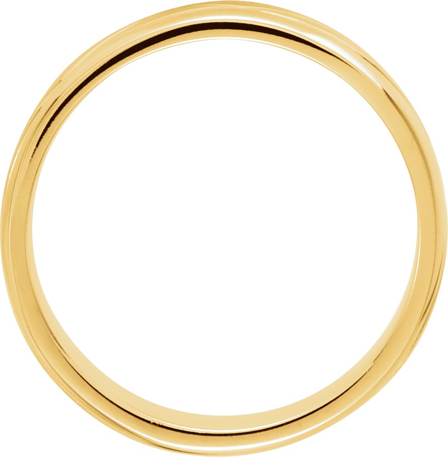 14K Yellow Gold 8 mm Grooved Comfort-Fit Half Round Band